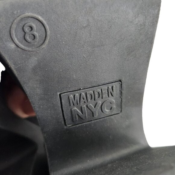 Madden NYC Womens Chunky Black Sandals Size 8 Lug Sole y2k Platform - Picture 4 of 9